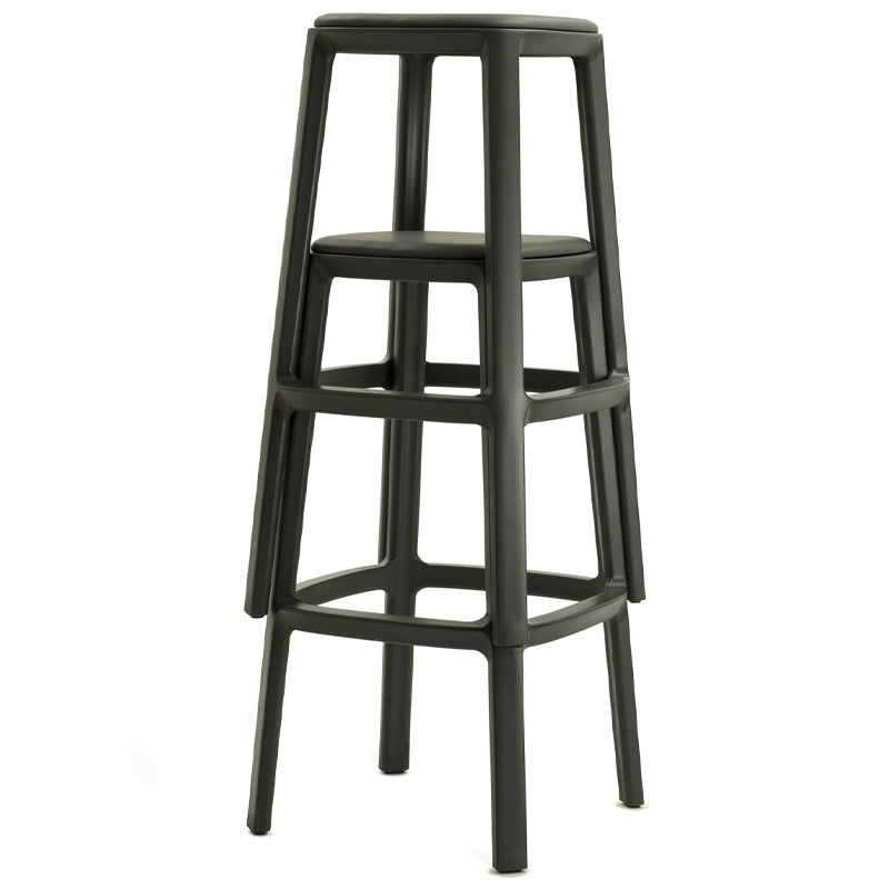 Banqueta Cadrea Negra Tapizada